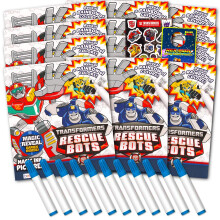 Transformers Rescue Bots Imagine Ink Coloring Book Set - 12 Pack No-Mess Magic Ink Coloring Books Featuring Rescue Bots and More (Transformers Favors)