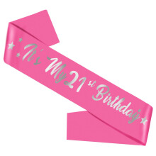 21e verjaardag sjerp Het is mijn 21e verjaardag sjerp voor meisjes Roze sjerp met zilverfolie Letter Verjaardagssjerp voor meisjes Verjaardagscadeaus