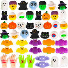 MGparty 48pcs Halloween Squishies Speelgoed voor kinderen Halloween Feestartikelen Halloween Goodie Bag Fillers Prijzen Halloween Decoraties Stress R