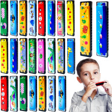 Eerrhhaq 24 stuks mondharmonica voor kinderen Cartoon mondharmonica speelgoed met dubbele rij 16 gaten Harmonica's voor peuters voor beginners Muziek