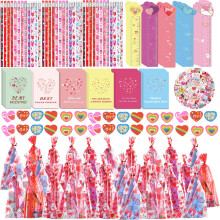 Woonoo 30 Pack Valentinstag Geschenke fr Kinder Klassenzimmer Valentines Schreibwaren Set - Valentinstagsstifte Notizbilder Herrscher Eraser Val