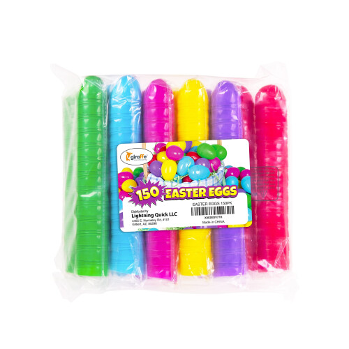 Giraffe -150 Pack Bulk Plastic Easter Eggs Assortment for Easter Basket Stuffers - Bright Color for Candy Treats - Perfect for Easter Egg Hunt O 2