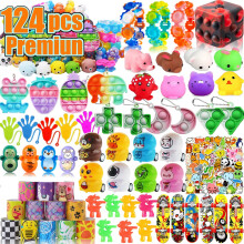 124 stuks Pop Feestartikelen voor kinderen Fidget Schatkist Speelgoed Klaslokaal Prijzen Pinata Filler Goodie Bag Stuffers Schatkist Carnaval Prijzen