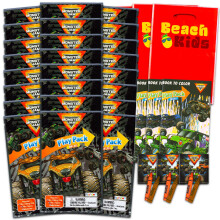 Monster Jam Mini Party Favors Set for Kids - Bundle with 24 Mini Monster Jam Grab n Go Play Packs with Coloring Pages Stickers and More (Monster