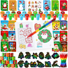 BenLouis Christmas Party Favors for Kids Christmas Classroom Gifts Prize Stockings Filler Coloring Books Bulk for Students Crafts Xmas Holiday Sc