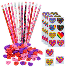 4e Neuheit 36 ??Set Valentinstag Stationre Geschenke fr Kinder - 36 Bleistifte 36 Herzrotler 104 Aufkleber - Valentiner Klassenzimmer Austausch