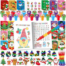 BenLouis Christmas Party Favors for Kids Christmas Classroom Gifts Prize Stockings Filler Coloring Books Bulk for Students Crafts Xmas Holiday Sc