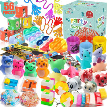 56 stuks Feestartikelen Speelgoed voor kinderen 4-8 8-12 3-5 Schatkist Doosspeelgoed Klaslokaal Carnaval Prijzen Kleine bulk Pop Fidget Speelgoedpakk