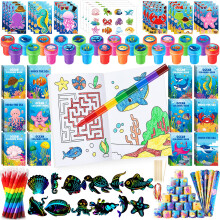 BenLouis 192Pcs Under the Sea Party Favors Ocean Animals Party Coloring Books Set Bulk for Kids Sea Fish Birthday Mermaid Party Goodie Bag Filler