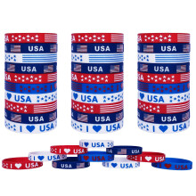 Amerikaanse vlag siliconen armband 40 stuks presidenti?e inauguratie patriottische partij vierde 4 juli feestaccessoires polsbandje VS veteranendag r