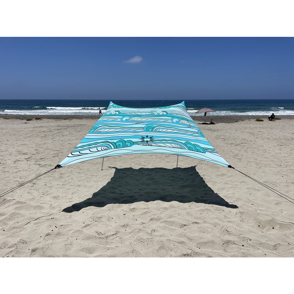 Neso Tents Beach Tent with Sand Anchor  Portable Canopy Sunshade - 7' x 7' - Patented Reinforced Corners (Swells)-image-OPC-PGC8MKJ-NEW