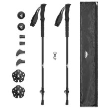 Cascade Mountain Tech Trekking Stavar - Ultraltt 2-delad kolfiber vandrings- eller vandringsstavar med snabbjusterbara ls (set med 2) Svart