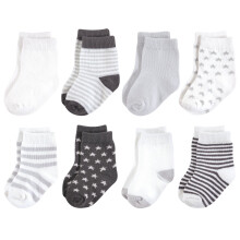 Calzini casual Touched by Nature in cotone biologico per neonati, stelle color carbone, 0-6 mesi, USA