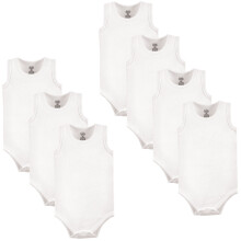 Tutina senza maniche unisex in cotone per neonati Luvable Friends, bianca, taglia 18-24 mesi