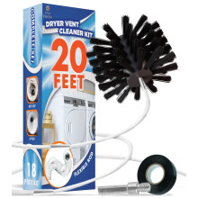 The Professional Dryer Vent Cleaner Kit -(20-Feet) Innovative Lint Remover Reusable Strong Nylon| Flexible Lint Brush with Drill Attachment for Faste