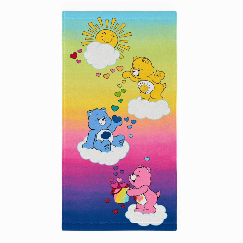 Franco Care Bears Rainbow Kids Super Soft Cotton Bath/Pool/Beach Towel  58 in x 28 in  (Offical Licensed Product)-image-OPC-PGC8MWR-NEW