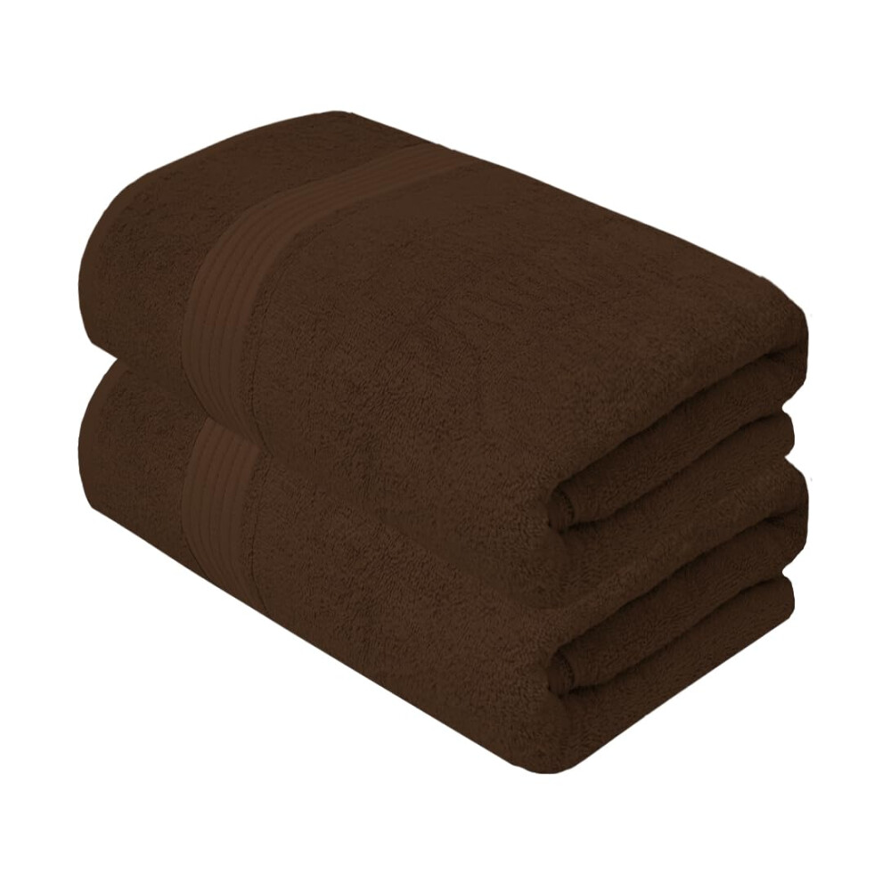 Serviettes de bain Textila 100 % coton - Taille g   ante 35 x 70 pouces, ultra douces et absorbantes (lot de 2 - marron) Serviettes de luxe surdime