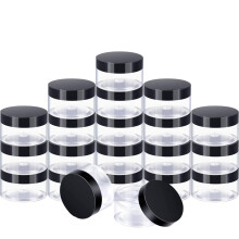 SATINIOR 24 stuks lege doorzichtige plastic potten met deksels ronde opslagcontainers brede mond voor schoonheidsproduct cosmetische cr?e lotion vloe