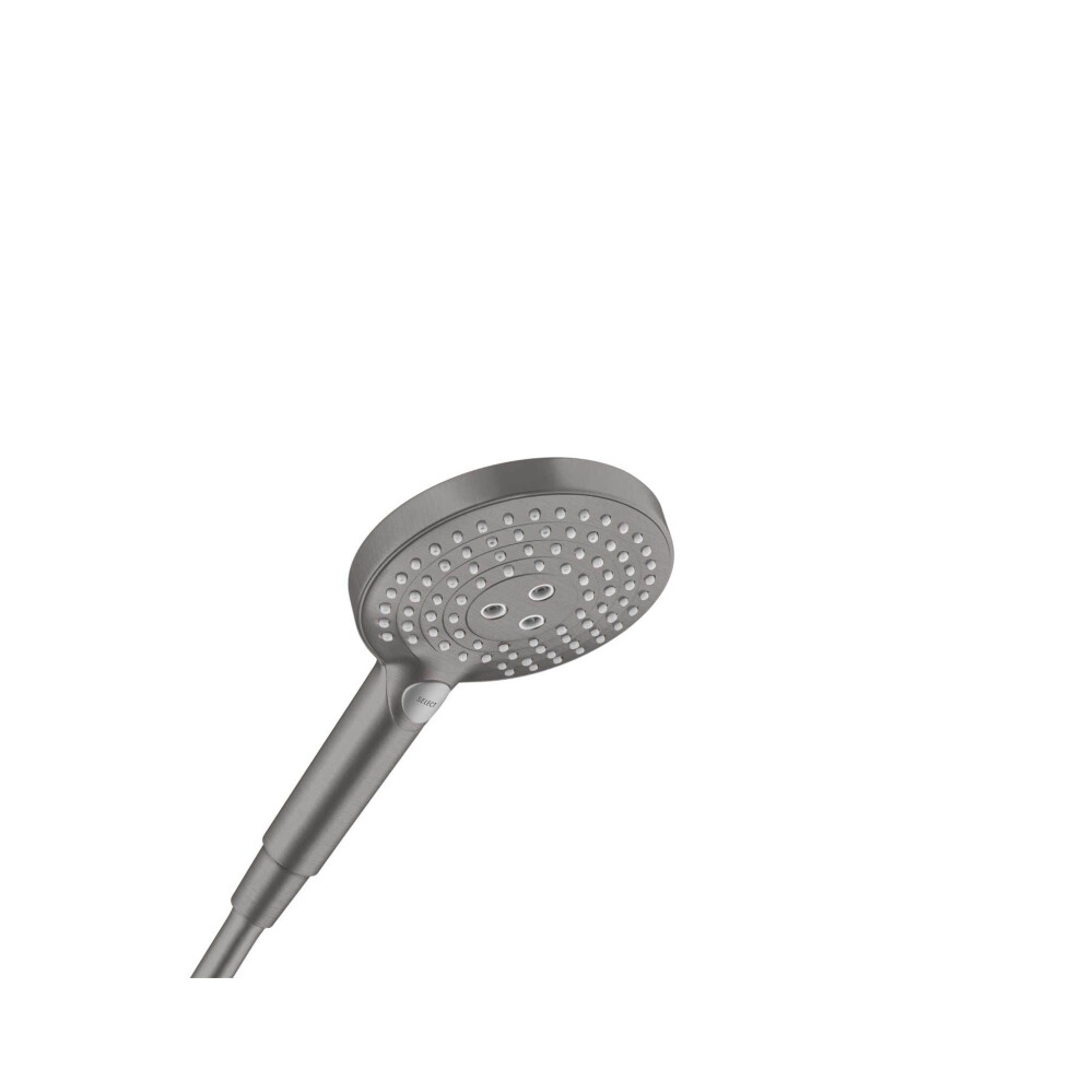hansgrohe Raindance Select S Easy Install 5-inch Handheld Shower Head Modern 3-Spray PowderRain  Rain  Whirl 26037341 Handshower  2.5 GPM  Brushed Bla