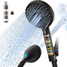 SR SUN RISE Filtered Shower Head with Handheld High Pressure 9 Spray Mode ORB Showerhead with Filters detachable shower head Water Softener Filters
