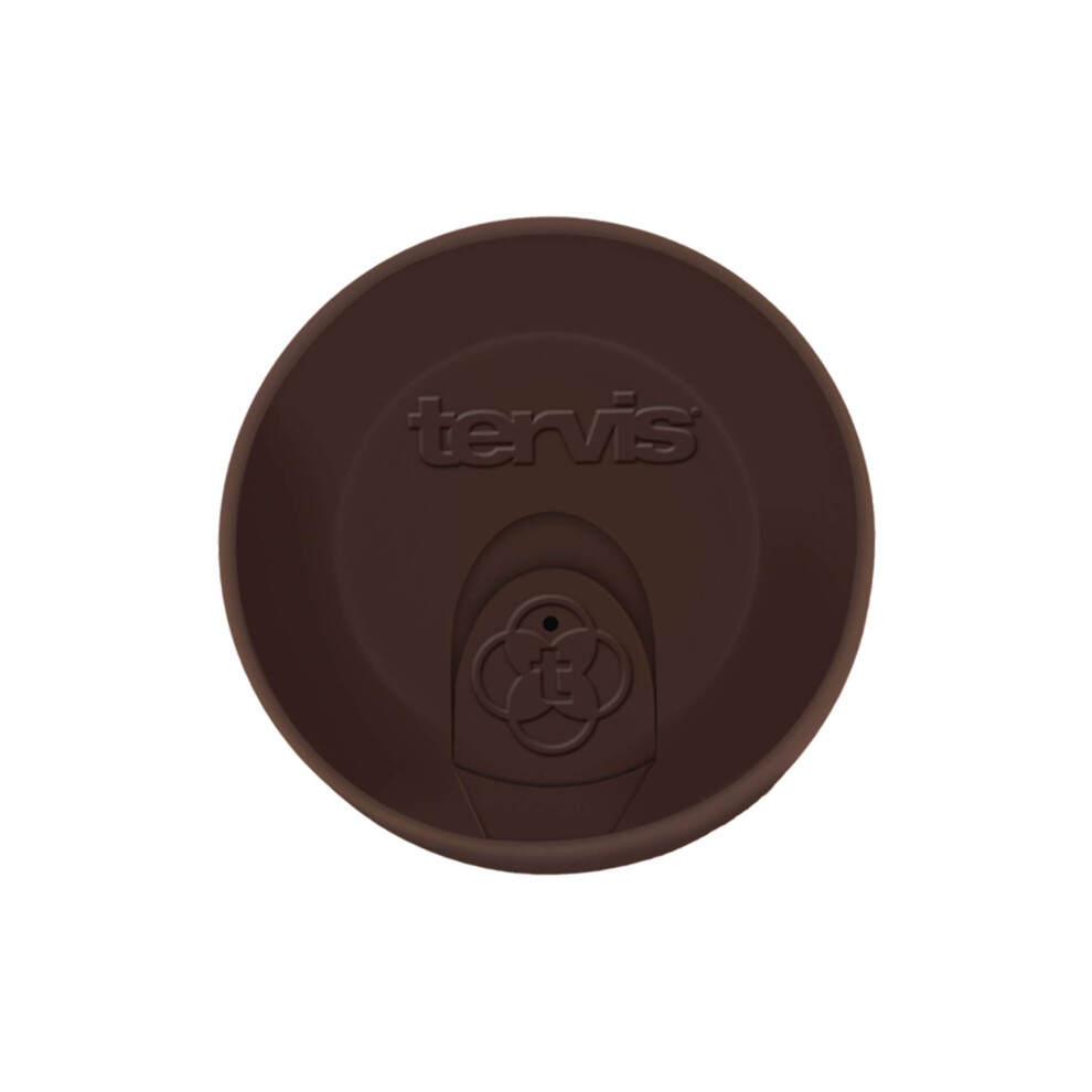 Tervis Travel Lid Made in USA Double Walled Insulated Tumbler Travel Cup Keeps Drinks Cold & Hot  Fits 16oz Tumblers  Brown
