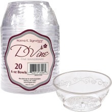 D'Vine Transparente Deluxe-Dessertschalen aus Kunststoff, rund, 170 ml (20 St   ck)     perfekt f   r Partys, Hochzeiten und Catering-Events