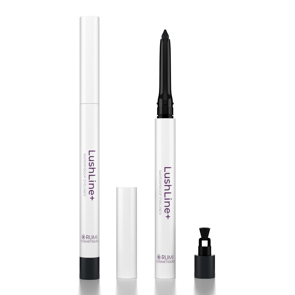 Rumi Cosmetiques LushLine+ Waterproof Eyeliner Pencil For Older Women - Smudge Proof  Long-Lasting  Non Toxic  Soft Glide - Safe For Sensitive Eyes (N-image-OPC-PGC8NYH-NEW