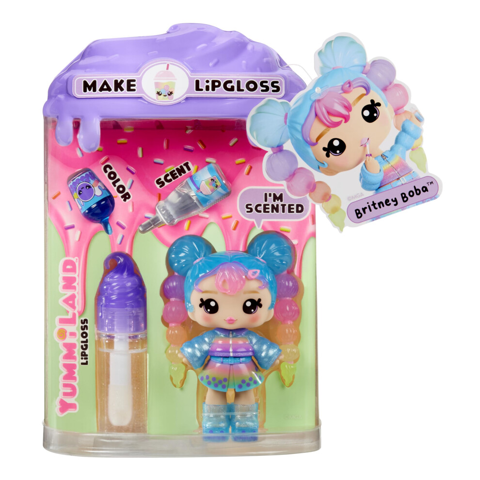 Yummiland Lip Gloss Doll - Britney Boba With Diy Lip Gloss Kit Ages 4+
