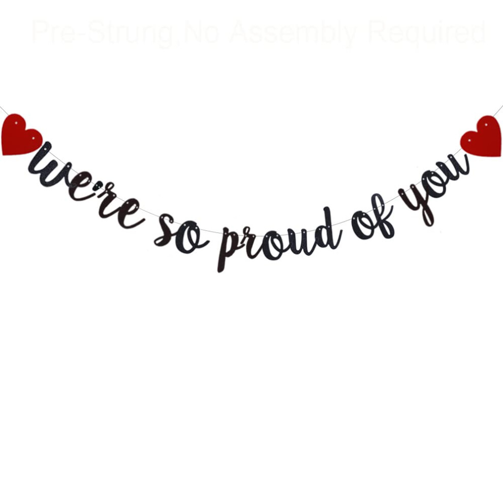 Were So Proud of You Banner  Pre-Strung  No Assembly Required  Black Glitter Paper Party Decorations for Graduation Party Supplies  Letters Black ABCp-image-OPC-PGC8RGS-NEW