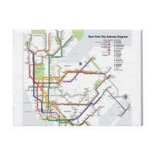 (New York City Subway Map=2559) Canvas Print DIY Framed Kit Wall Art for Living Room Bedroom Retro Farmhouse Decor 16x20 inch