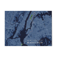 (New York City Marathon Race Course Map Finisher Gift=3658) Canvas Print DIY Framed Kit Wall Art for Living Room Bedroom Retro Farmhouse Decor 16x20 inch