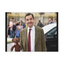 (MR BEAN AND TEDDY=9729) Canvas Print DIY Framed Kit Wall Art for Living Room Bedroom Retro Farmhouse Decor 16x20 inch