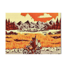 (Mr. Fox=1744) Canvas Print DIY Framed Kit Wall Art for Living Room Bedroom Retro Farmhouse Decor 16x20 inch