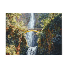 (Multnomah Falls Oregon=10122) Canvas Print DIY Framed Kit Wall Art for Living Room Bedroom Retro Farmhouse Decor 16x20 inch