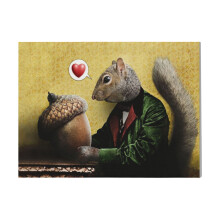 (Mr. Squirrel Loves His Acorn=8618) Canvas Print DIY Framed Kit Wall Art for Living Room Bedroom Retro Farmhouse Decor 16x20 inch