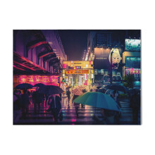 (Rain On The Golden City Ueno=1739) Canvas Print DIY Framed Kit Wall Art for Living Room Bedroom Retro Farmhouse Decor 16x20 inch