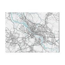 (Bremen City Map Of Germany - Circle=8467) Canvas Print DIY Framed Kit Wall Art for Living Room Bedroom Retro Farmhouse Decor 16x20 inch