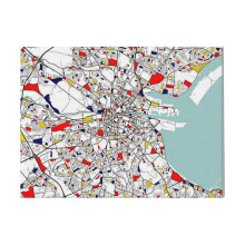 (Dublin City Map Of Ireland - Mondrian=2627) Canvas Print DIY Framed Kit Wall Art for Living Room Bedroom Retro Farmhouse Decor 16x20 inch