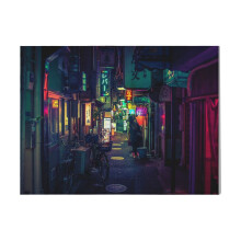 (Dark City In Oimachi=1144) Canvas Print DIY Framed Kit Wall Art for Living Room Bedroom Retro Farmhouse Decor 16x20 inch