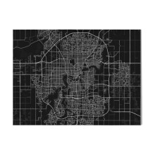 (Edmonton City Map Of Canada- Full Moon=9274) Canvas Print DIY Framed Kit Wall Art for Living Room Bedroom Retro Farmhouse Decor 16x20 inch
