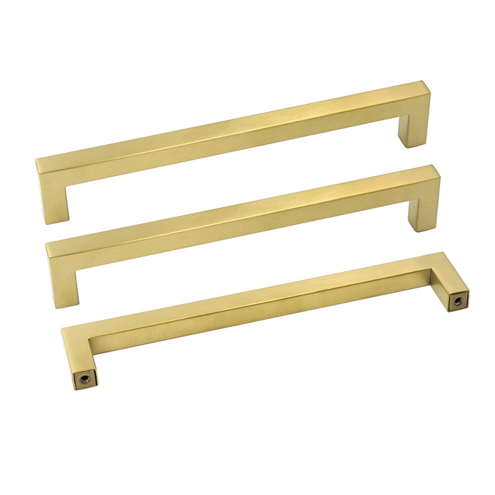 Goldenwarm 15Pack Brass Kitchen Cabinet Hardware Gold Drawer Pulls - Lsj12gd192 Square Cupboard Bathroom Door Handles Brushed Brass Pulls For Cabinets 715020791769