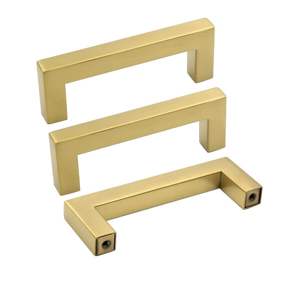 Goldenwarm Brass Drawer Pulls Gold Cabinet Pulls 3In Kitchen Cabinet Handles Euro Bar Cabinet Hardware Brushed Gold Dresser Pulls Cupboard Closet 3-1 715020532195