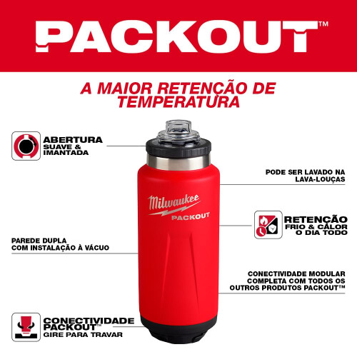 Milwaukee Milwaukee Packout termisk flaska 709 ml (rd) - 48-22-8396R 2