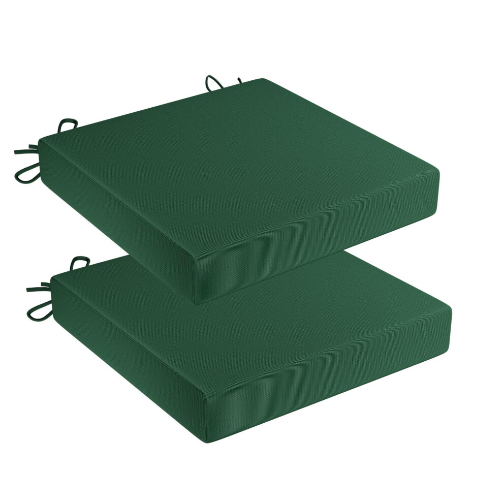 Coussins de chaise de jardin LFNOONE 43 x 43 cm, résistants à l'eau, rembourrage en éponge haute densité, lot de 2, avec 4 sangles fixes en corde