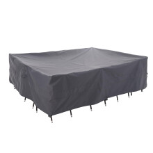 WJ-X3 Large Grey Heavy-Duty Patio Table Cover 136x88x36in Waterproof Wind-Resistant Anti-Fade - Ideal for Sectional Outdoor Furnitue Sets