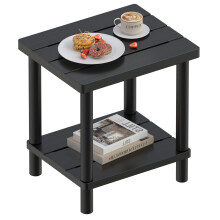 LEJANEOYE Outdoor Side Table 2-Tier Small Outdoor Table for Patio Adirondack Side Table for Outside or Indoor Bamboo End Table for Pool Porch Wea