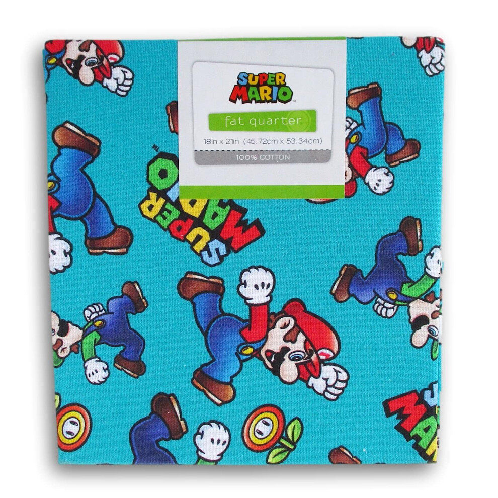 Fat Quarter 100 % coton pour travaux de couture     45 x 53 cm (Mario et Luigi)