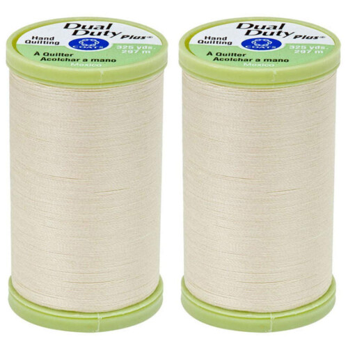 2-Pack Bundle Coats & Clark Dual Duty Plus Handquilttrd 325yds Cream s960-8020