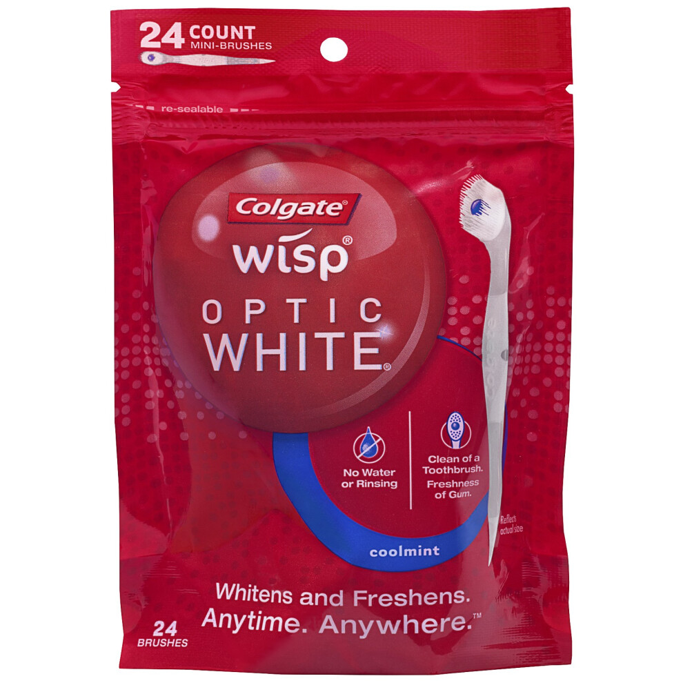 Colgate Optic White Wisp Disposable Mini Toothbrush  Cool Mint - 24 Count-image-OPC-PGC98VR-NEW