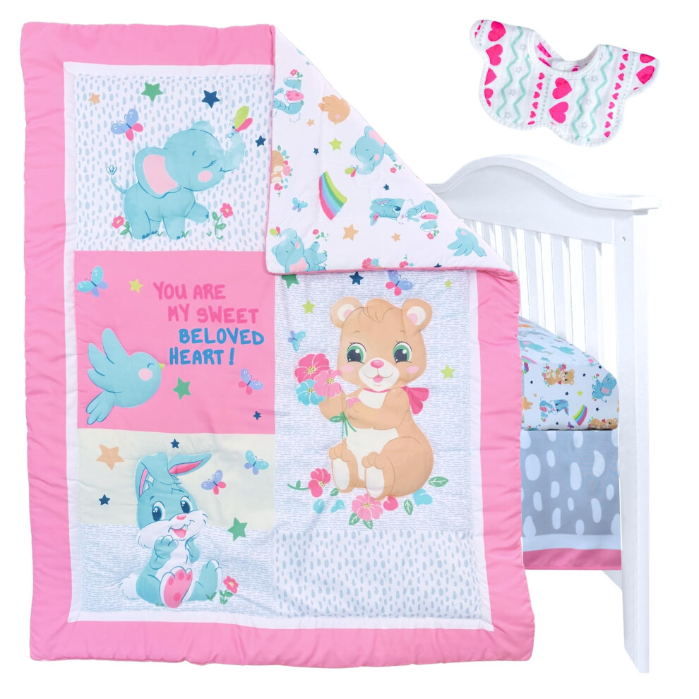 Ensemble de literie pour berceau de bébé 4 pièces pour filles Ensemble de literie pour berceau de bébé fille Ensemble de couette pour berceau pou